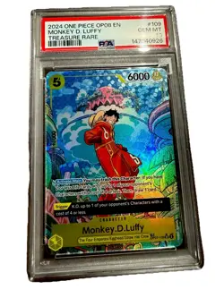 2024 One Piece Monkey D. Luffy OP08 English Treasure Rare OP08 109 PSA 10 - Image 1