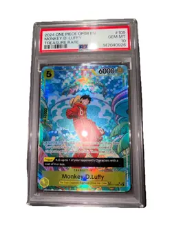 2024 One Piece Monkey D. Luffy OP08 English Treasure Rare OP08 109 PSA 10 - Image 2