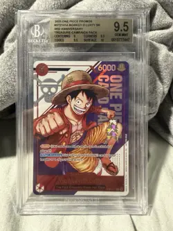 2025 One Piece EN 3rd Anniversary Treasure CP Pack #014 Monkey D. Luffy BGS 9.5 - Image 1