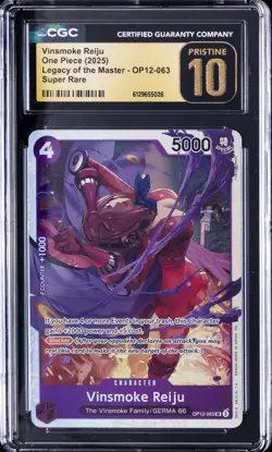 2025 ONE PIECE - LEGACY OF THE MASTER SUPER RARE VINSMOKE REIJU CGC 10 PRISTINE - Image 1
