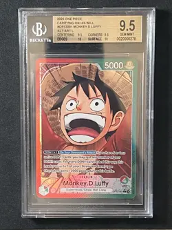 2025 One Piece Monkey D. Luffy Leader Alt Art OP13-001 BGS 9.5 GEM MINT 🔥 - Image 1
