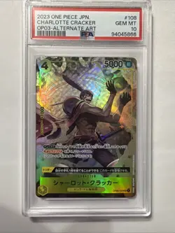 One Piece CCG Charlotte Cracker Alternate Art OP03-108, PSA 10 Gem Mint Japanese - Image 1