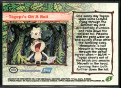 Togepi's On A Roll #1 Silver Foil - Topps Pokemon 2000 Movie Blue Logo NM - Image 2