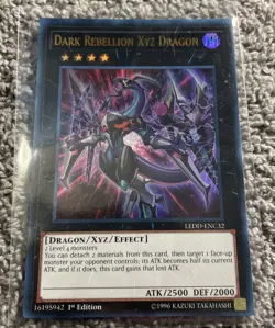 Yugioh Dark Rebellion Xyz Dragon LEDD-ENC32 Ultra Rare Alt Art 1st Ed LP - Image 1