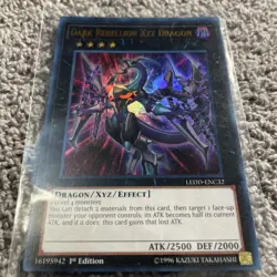 Yugioh Dark Rebellion Xyz Dragon LEDD-ENC32 Ultra Rare Alt Art 1st Ed LP - Image 2