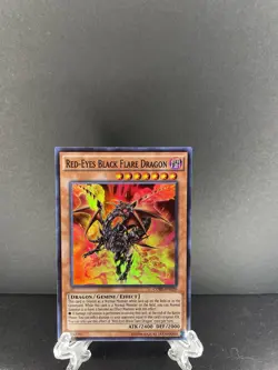 YuGiOh Red-Eyes Black Flare Dragon Super Rare 1st Edition CORE-EN020 LP - Image 1