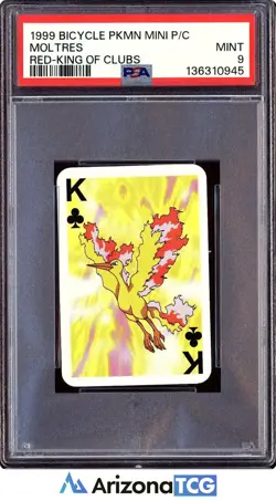 Pokemon 1999 Moltres King Of Clubs Bicycle Pokemon Mini Playing Cards PSA 9 - Image 1