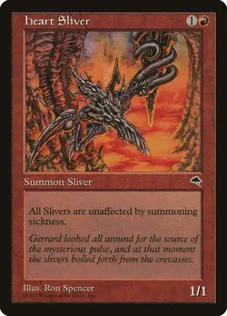 Heart Sliver x1 Tempest MTG Magic the Gathering Red Haste Creature Card - Image 1