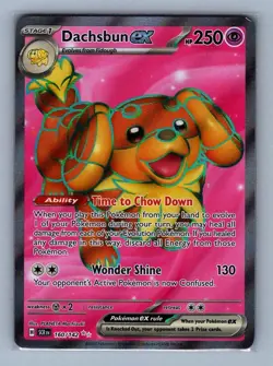 Dachsbun ex #160/142 Holo Stellar Crown Pokemon Card - DMG - Image 2