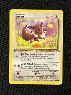 Pokemon Eevee 51/64 (1st Edition) Jungle *Near Mint* ‘Never Played Card’ - Image 1