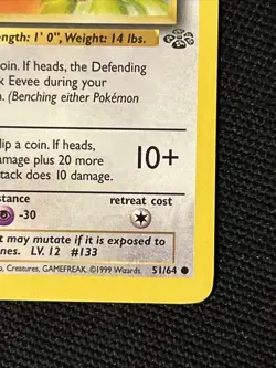Pokemon Eevee 51/64 (1st Edition) Jungle *Near Mint* ‘Never Played Card’ - Image 5