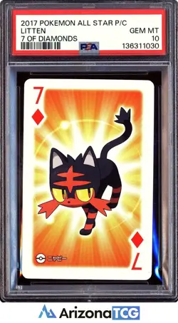 Pokemon 2017 Litten 7 Of Diamonds Pokemon All Star Playing Cards Japanese PSA 10 - Image 1