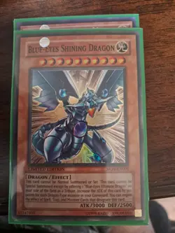 Yugioh Blue-Eyes Shining Dragon MOV-EN001 Super Rare Limited Edition LP - Image 1