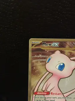 Mew EX 205/165 Pokemon 151 UPC Full Art Metal Gold Card Near Mint - Image 2