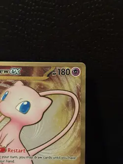Mew EX 205/165 Pokemon 151 UPC Full Art Metal Gold Card Near Mint - Image 3