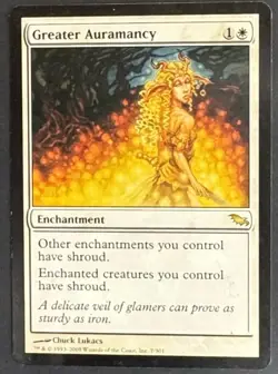 MTG Shadowmoor White Rare Greater Auramancy NM - Image 1