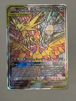 Pokemon Moltres Zapdos Articuno GX Full Art Promo SM210 Holo 300 HP TAG TEAM En… - Image 1