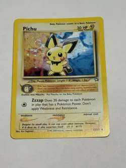 Pokemon Pichu 12/111 Neo Genesis Holo Rare 30 HP Basic English 2000 Unlimited - Image 1