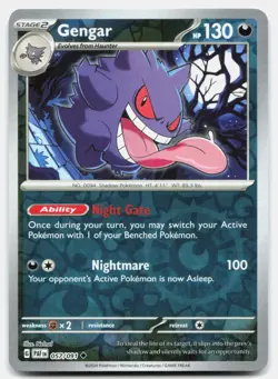 Gengar Reverse Holo 057/091 Uncommon Paldean Fates Pokemon Near Mint - Image 1
