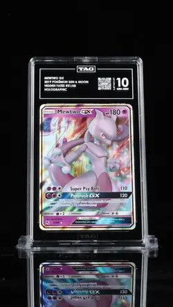 Pokemon Mewtwo GX TCG Full Art Hidden Fates Card 31/68 TAG Gem Mint 10 - Image 1