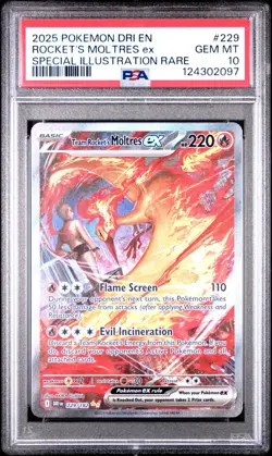 Team Rocket's Moltres EX PSA 10 - 229/182 - SIR - Destined Rivals - Pokemon - Image 1