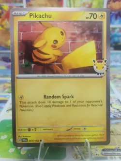 Pikachu 51/162, 2026 Pokemon Day Stamped Cosmos Holo Promo, Temporal Forces, NM - Image 1