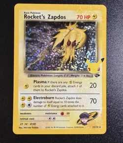 Rocket's Zapdos 15/132 holo Celebrations: Classic Collection Pokemon NM - Image 1