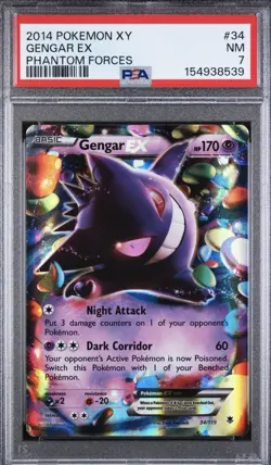 2014 POKEMON XY PHANTOM FORCES #34 GENGAR EX PHANTOM FORCES PSA 7 - Image 2