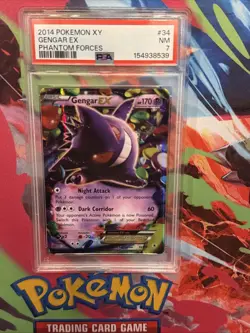 2014 POKEMON XY PHANTOM FORCES #34 GENGAR EX PHANTOM FORCES PSA 7 - Image 5