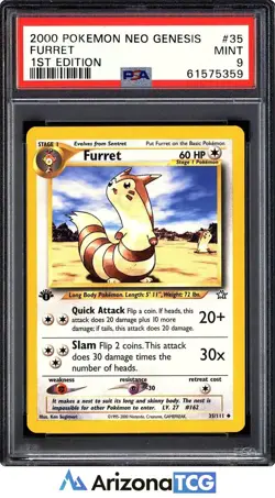 Pokemon 2000 Furret 35/111 1st Edition Neo Genesis PSA 9 - Image 1