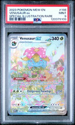 2023 POKEMON MEW EN-151 SPECIAL ILLUSTRATION RARE #198 VENUSAUR EX PSA 9 - Image 1
