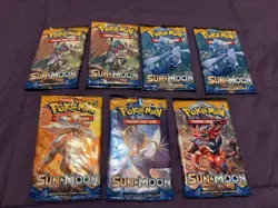Pokemon TCG Sun & Moon Booster Pack Lot of 7 820650801945 - Image 1