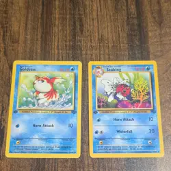 Pokemon TCG Base Set Vintage Lot - Goldeen 53/64 & Seaking 46/64 1st edition - Image 1