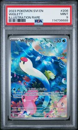 2023 POKEMON SVI EN-SCARLET & VIOLET ILLUSTRATION RARE #206 WIGLETT PSA 9 - Image 1