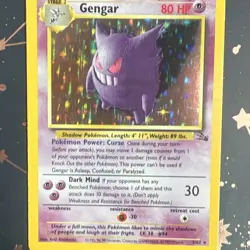 Pokemon TCG Gengar Fossil 5/62 Holo Rare 80 HP 1999 Wizards Unlimited - Image 1