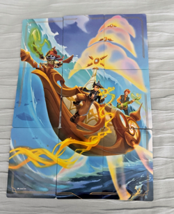 Disney Lorcana TCG 9 Piece Mint Stitch Puzzle Azurite Sea Booster Pack Art Cards - Image 1