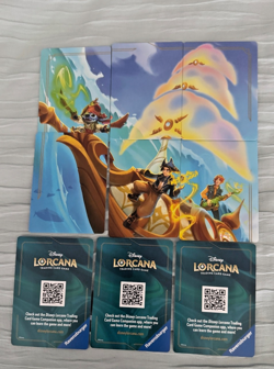 Disney Lorcana TCG 9 Piece Mint Stitch Puzzle Azurite Sea Booster Pack Art Cards - Image 2