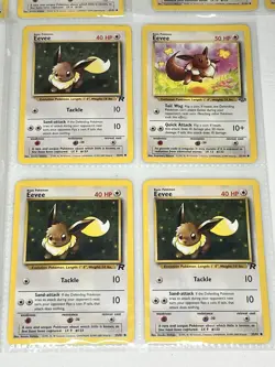 Eevee Card Lot Pokemon Cards TCG Jungle x5 Team Rocket x7 Vintage Cute Pokemon - Image 2