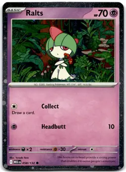 Ralts (Cosmos Holo) Common Miscellaneous Cards & Products 058/132 NM - Image 1