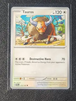 Tauros 112/142 Pokemon card SV Stellar Crown common NM - Image 1