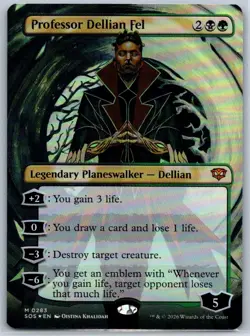 Professor Dellian Fel (Borderless) Foil Secrets of Strixhaven 283 NM MTG Card - Image 1