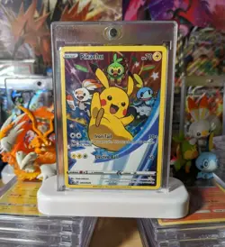 Pikachu SWSH020 Sword Shield Promo Figure Collection Full Art Pokemon Card NM - Image 1