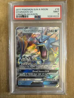 Gyarados GX - 18/111 - Pokemon Crimson Invasion Sun & Moon Ultra Rare Card PSA 9 - Image 1