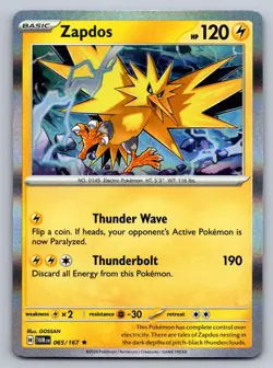 Zapdos 065/167 Rare Twilight Masquerade Pokemon Holo Near Mint - Image 1