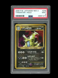 Pokemon PSA 9 MINT 2000 Tyranitar Neo Discovery Japanese Holo Original Card - Image 1