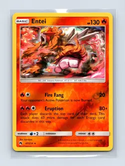 Entei 47/214 Rare Lost Thunder Pokemon Reverse Holo Lightly Played - Image 1
