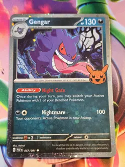 Gengar (Cosmos Holo) 057/091 Holo Trick or Trade BOOster 2024 Pokemon NM - Image 1