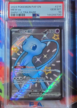 Pokemon TCG SV: Paldean Fates Mew ex 216/091 Shiny Ultra Rare Holo EN PSA 10 - Image 1