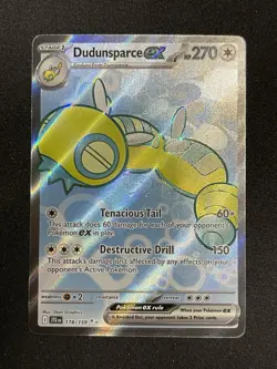 Pokemon Dudunsparce ex 178/159 SV09 Journey Together Full Art Ultra Rare Holo - Image 2