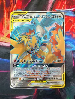 Pokemon TCG Hidden Fates Moltres Zapdos Articuno GX 66/68 Full Art NM Condition - Image 1